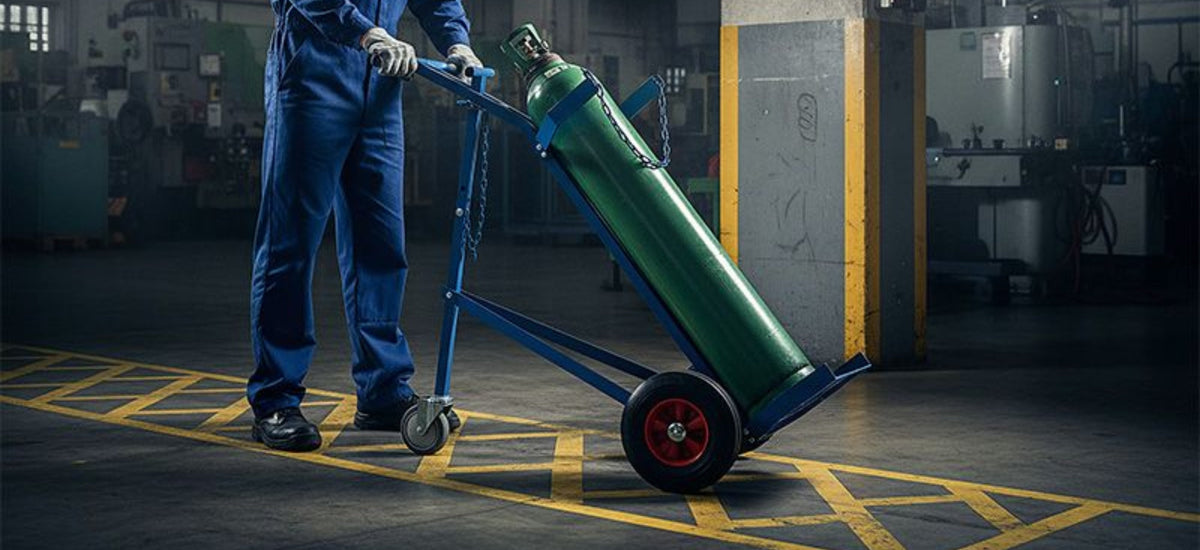 Single Oxygen Gas Bottle Trolley